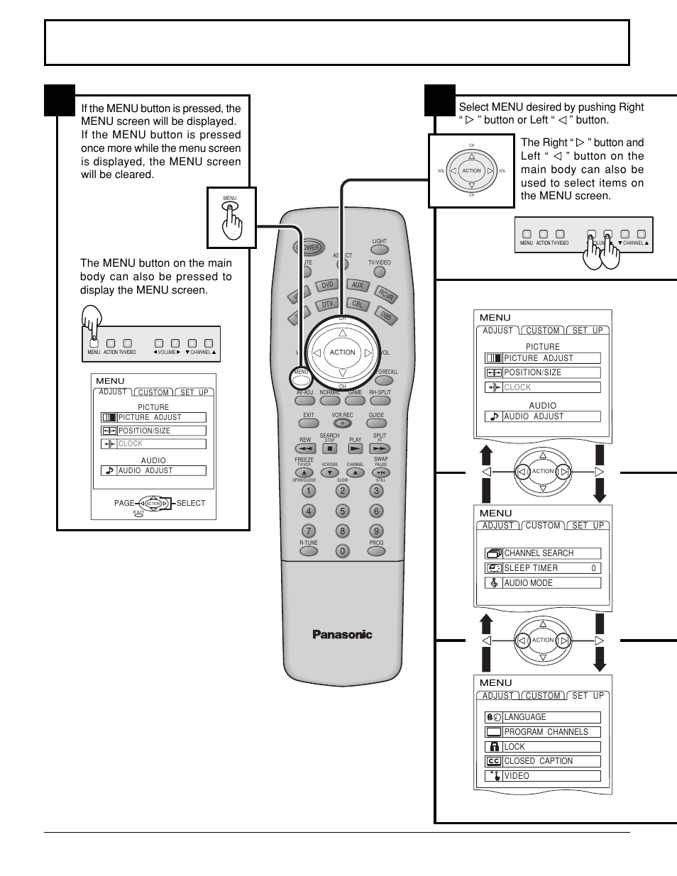 Flow chart of main menu | Panasonic PT 52DL10 User Manual | Page 22 / 76