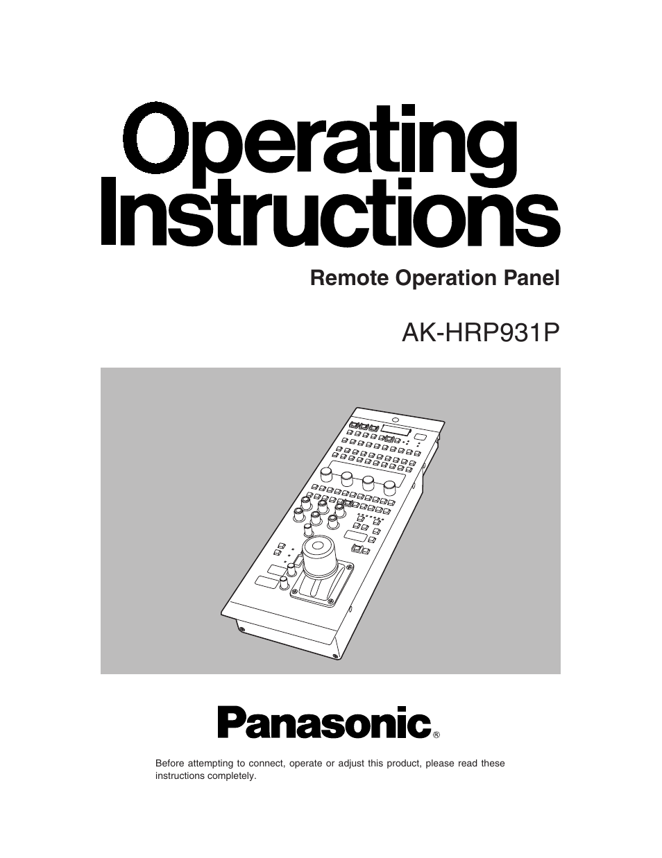 Panasonic AK-HRP931P User Manual | 18 pages