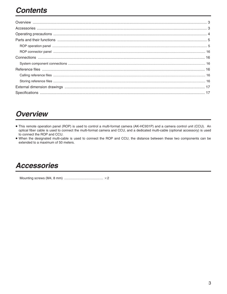 Panasonic AK-HRP931P User Manual | Page 3 / 18