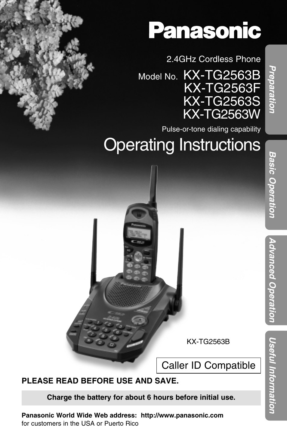 Panasonic KX-TG2563F User Manual | 68 pages