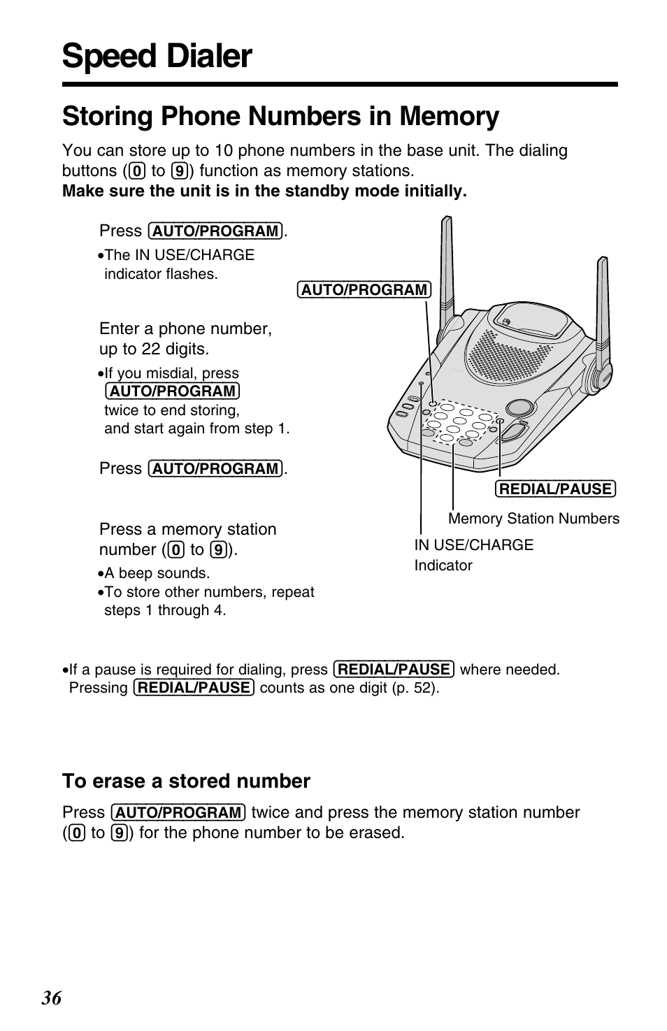 Speed dialer | Panasonic KX-TG2563F User Manual | Page 36 / 68