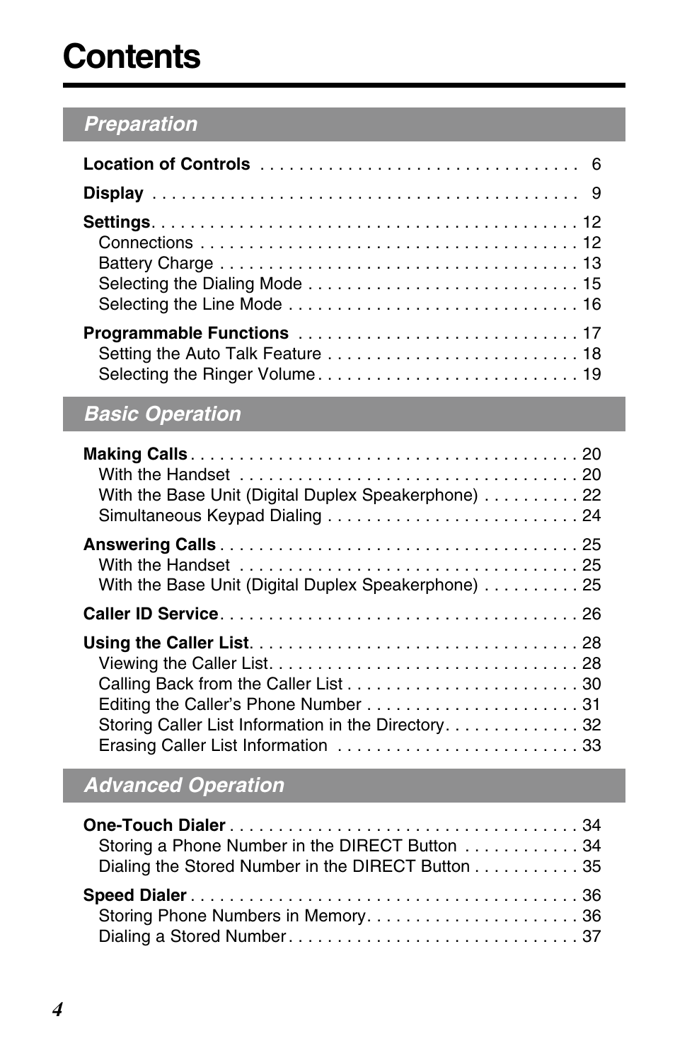Panasonic KX-TG2563F User Manual | Page 4 / 68