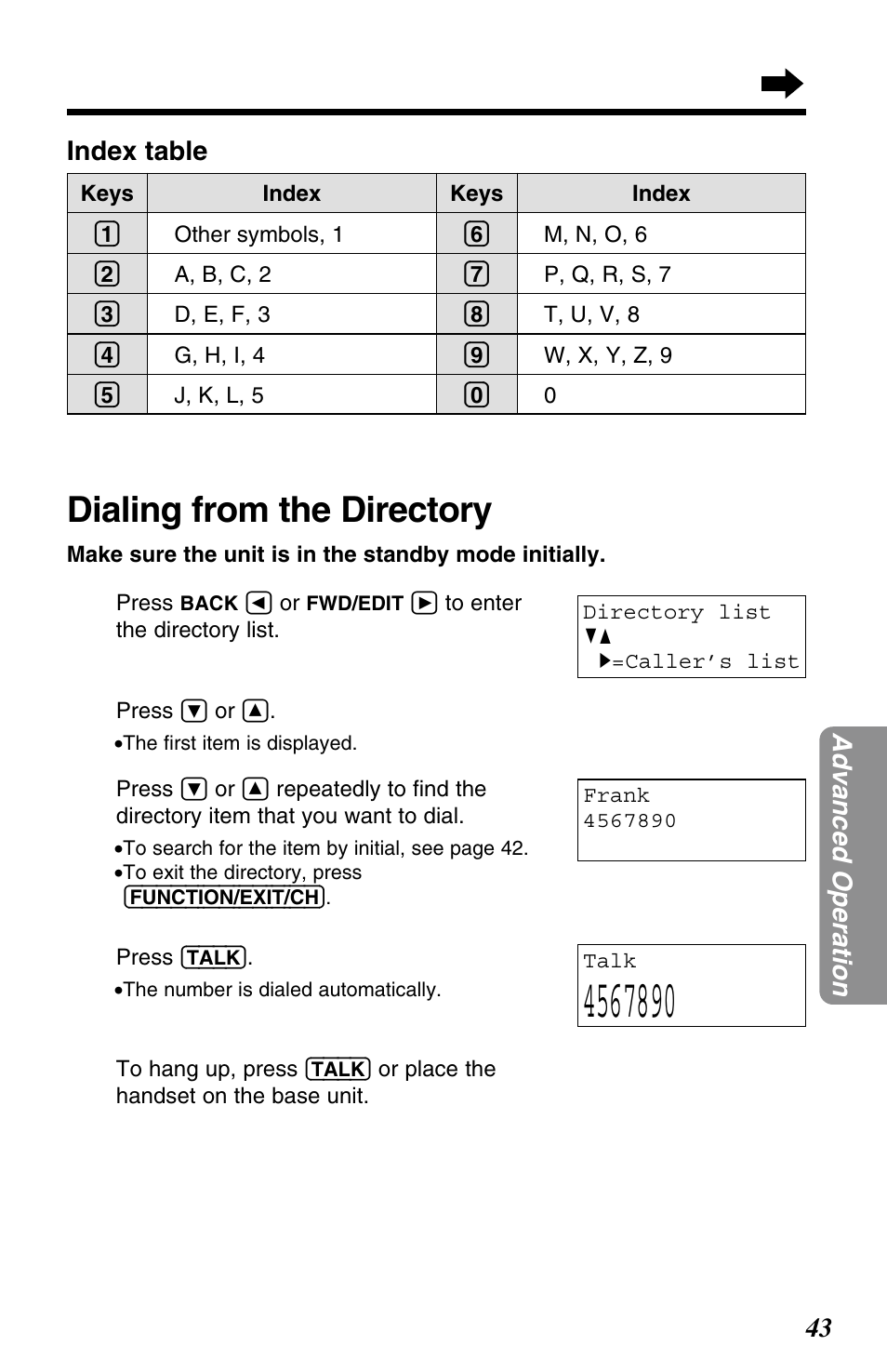 Dialing from the directory | Panasonic KX-TG2563F User Manual | Page 43 / 68