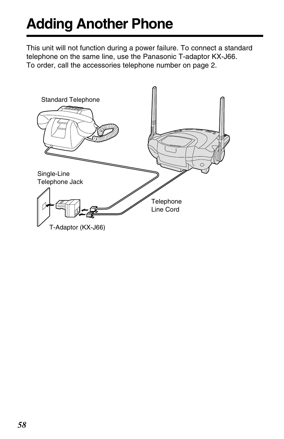 Adding another phone | Panasonic KX-TG2563F User Manual | Page 58 / 68