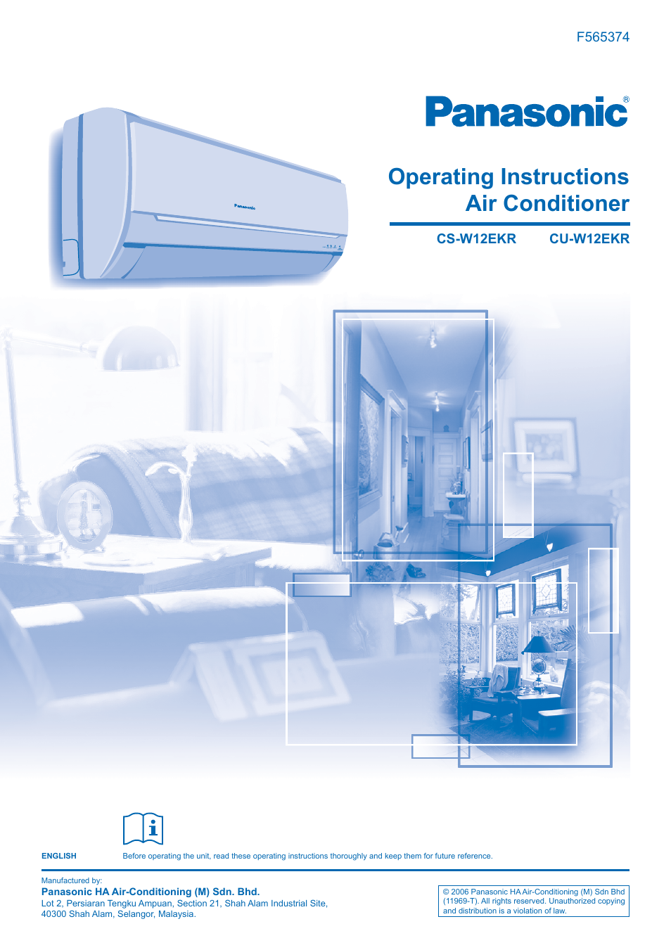 Panasonic CU-W12EKR User Manual | 12 pages