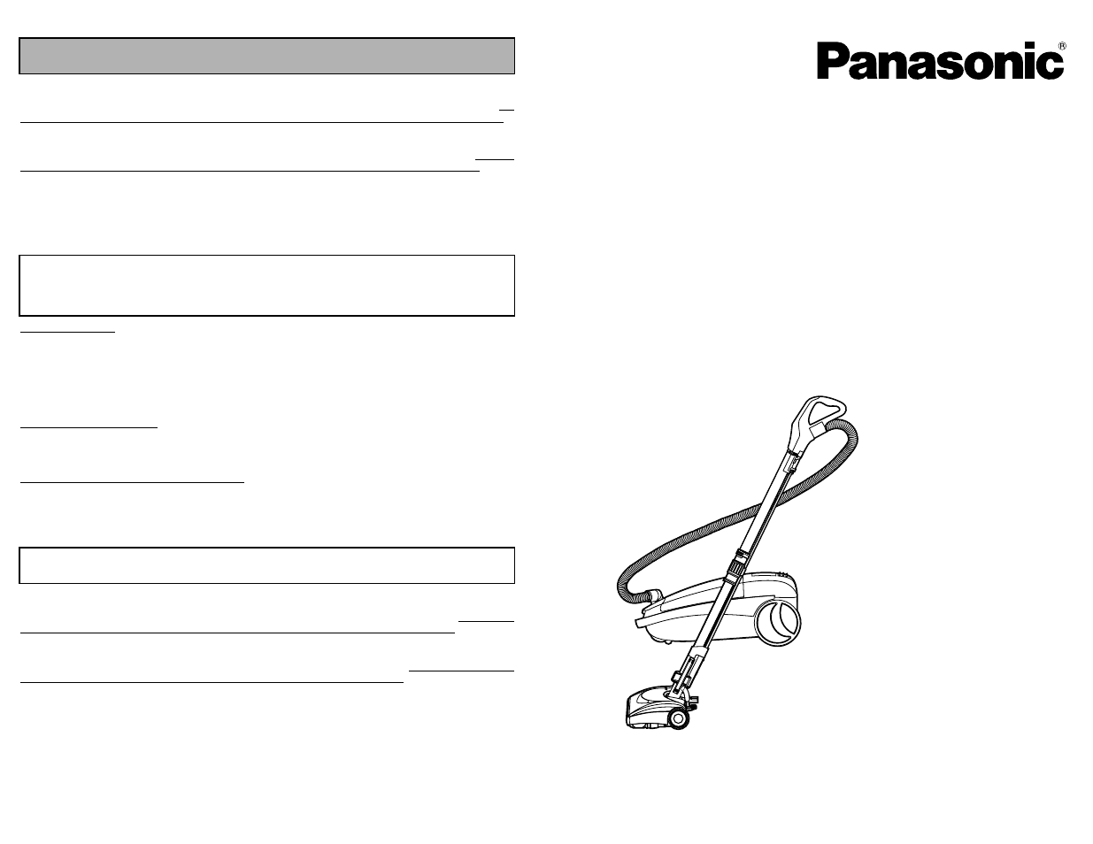 Panasonic MC-V9658 User Manual | 56 pages