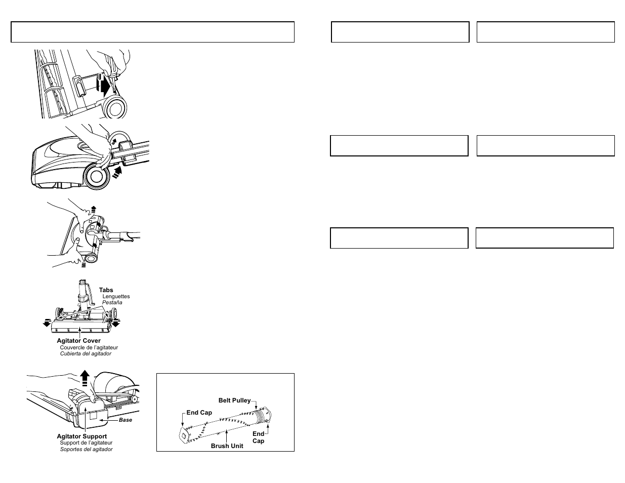 Removing belt, Agitator assembly | Panasonic MC-V9658 User Manual | Page 40 / 56