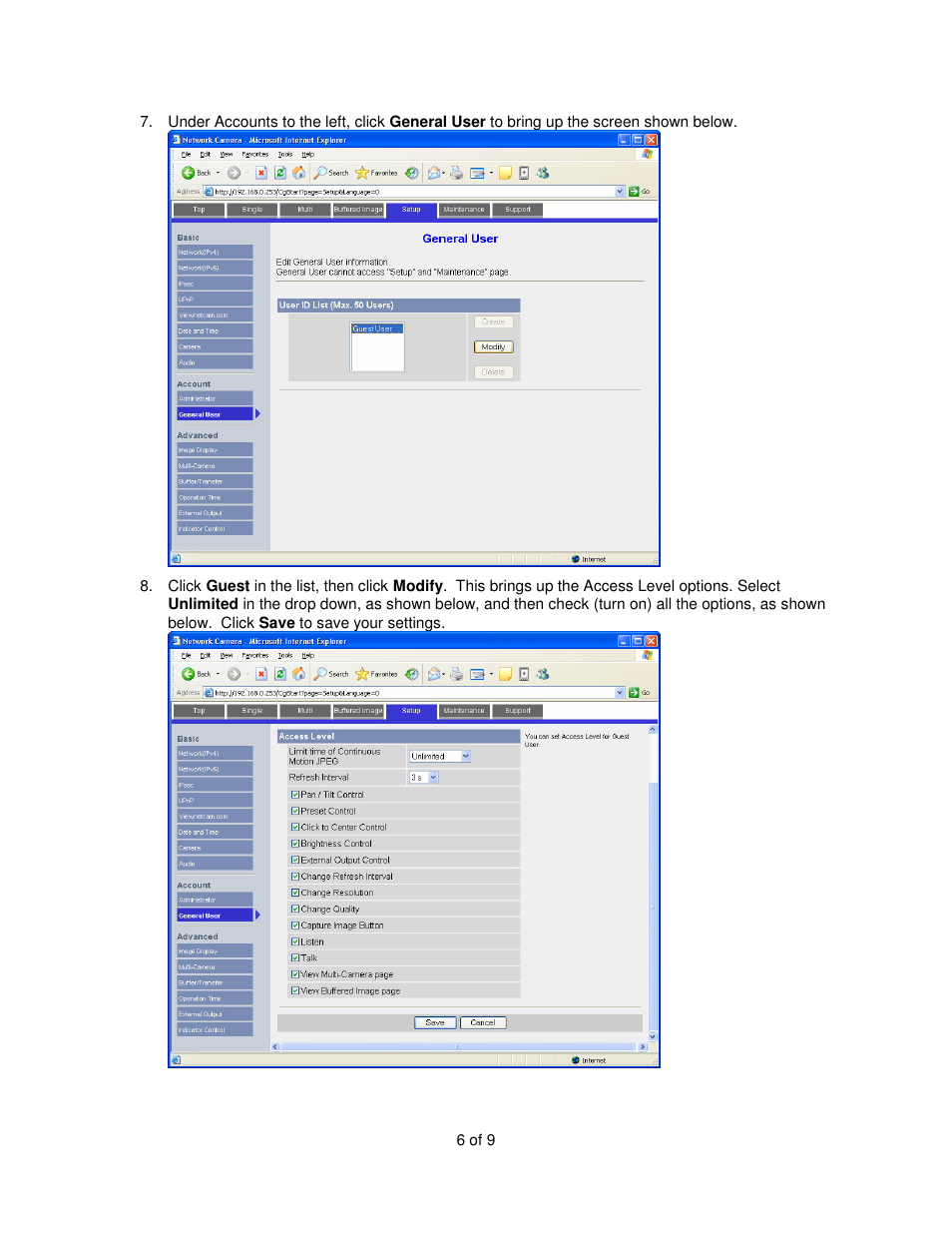 Panasonic BB-HCM311A User Manual | Page 6 / 9
