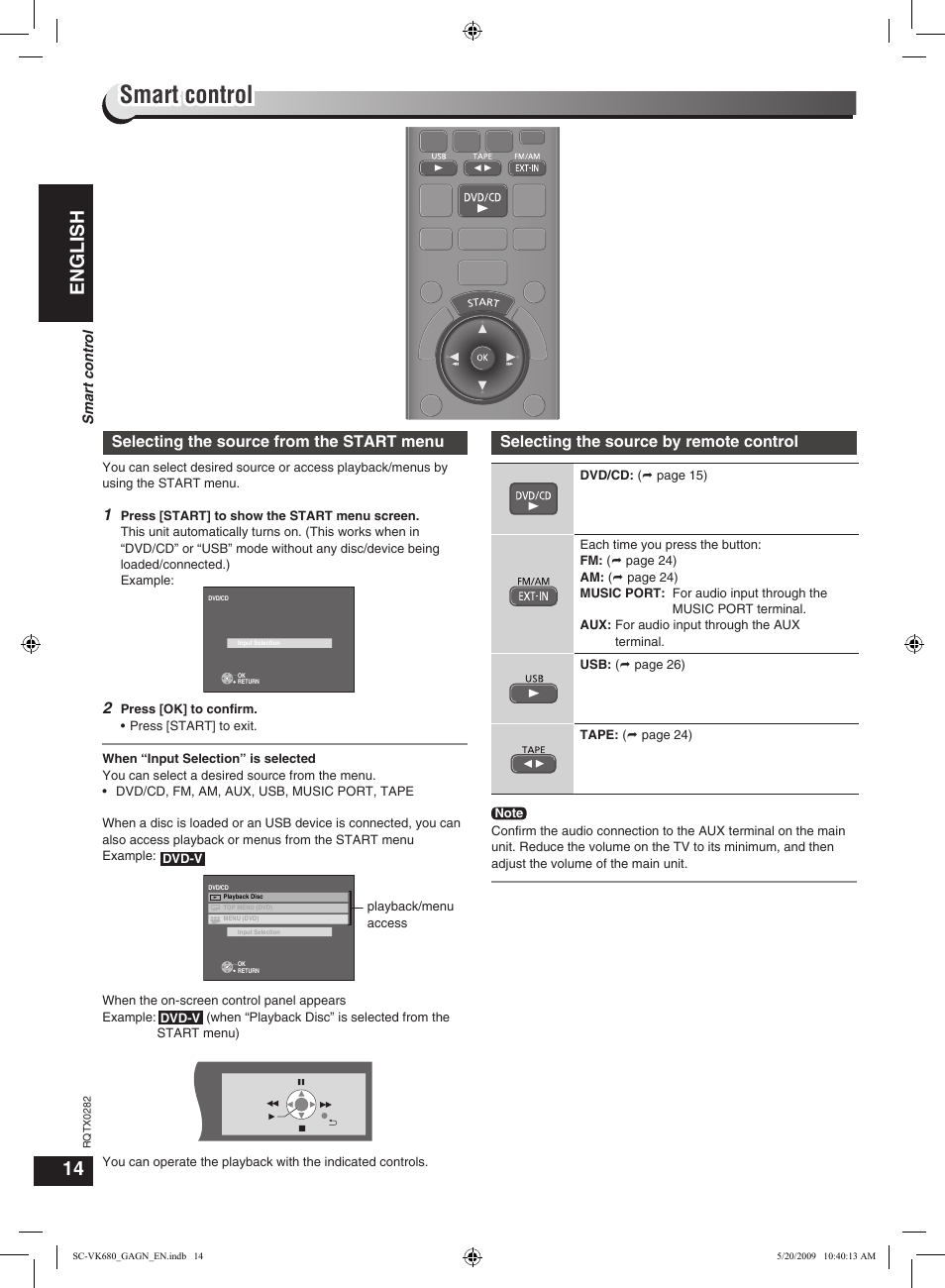 Discs — basic play smart control, English | Panasonic SC-VK680 User Manual | Page 14 / 40