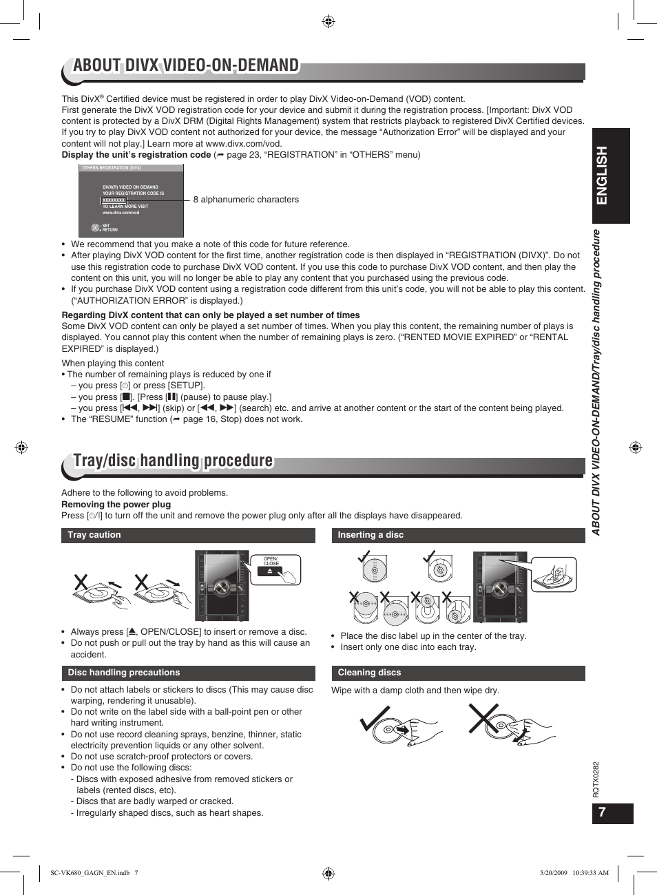 English | Panasonic SC-VK680 User Manual | Page 7 / 40
