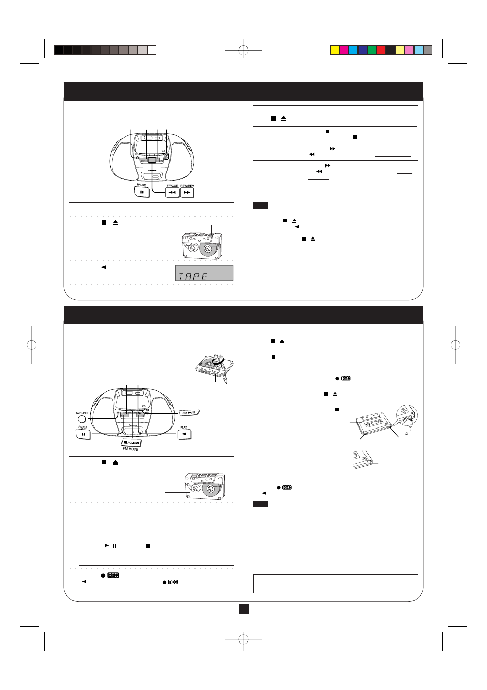 Cassettes, Recording | Panasonic RX-D26 User Manual | Page 5 / 8