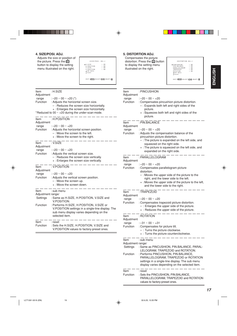 English | Panasonic BT-H1700AE User Manual | Page 19 / 29