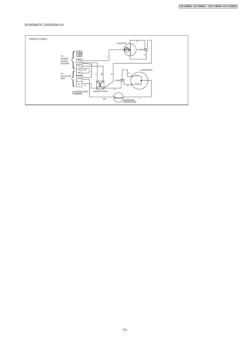 Schematic diagram 4/4 | Panasonic CU-C12DKU User Manual | Page 71 / 77
