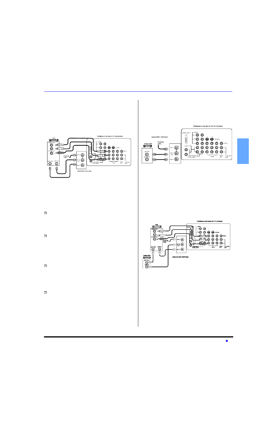 Optional equipment connections, Cable box, Vcr and cable box | Panasonic CT-32HXC43 User Manual | Page 7 / 97