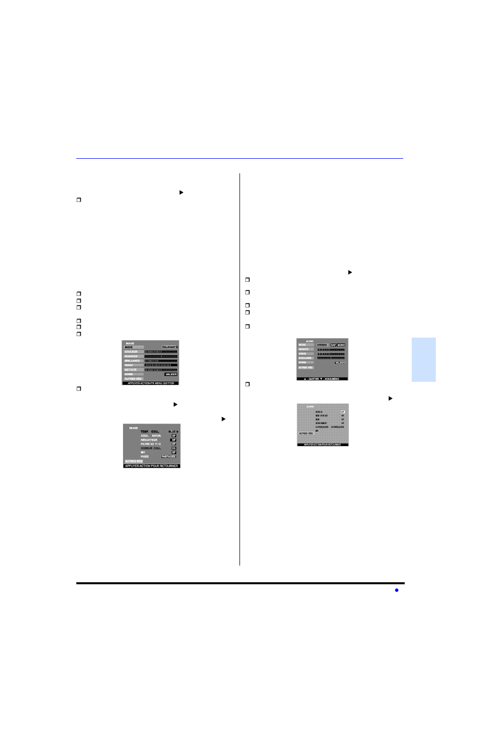 Fonctionnement avec menus a icones, Image, Audio | Fonctionnement avec menus à icônes | Panasonic CT-32HXC43 User Manual | Page 84 / 97