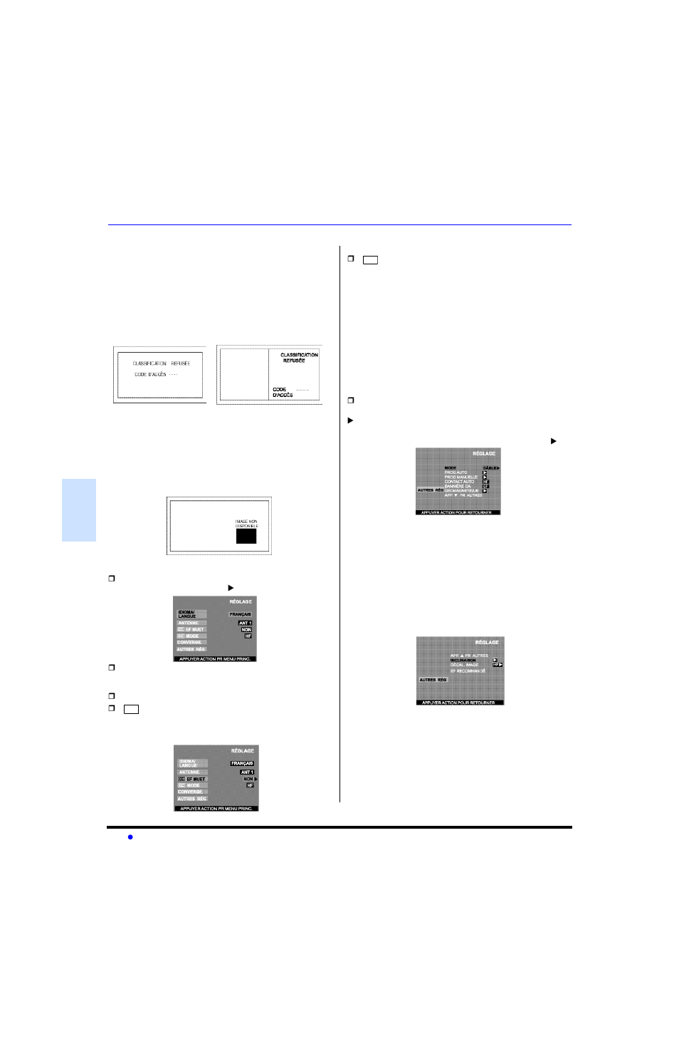 Reglage, Réglage | Panasonic CT-32HXC43 User Manual | Page 89 / 97