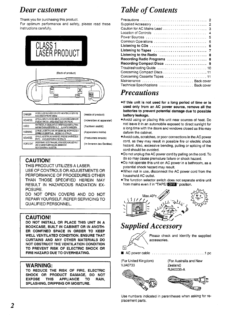 Panasonic RX-DS12 User Manual | Page 2 / 12