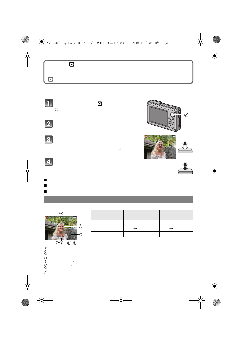 Taking pictures with your favorite settings | Panasonic DMC-TS1 User Manual | Page 39 / 160