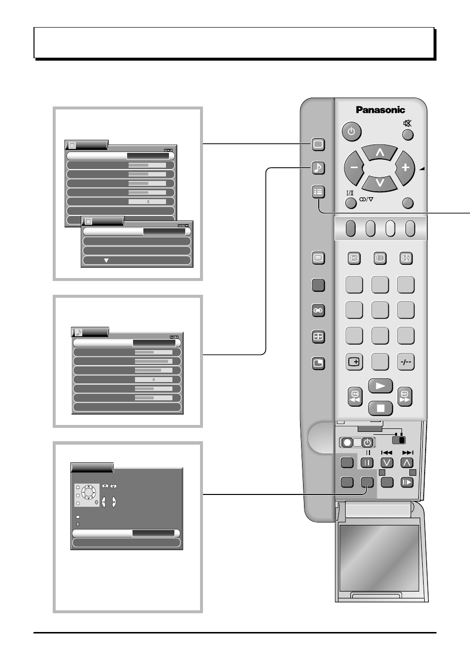 On-screen menu, On-screen menu display from remote control | Panasonic TX-47P600X User Manual | Page 14 / 44