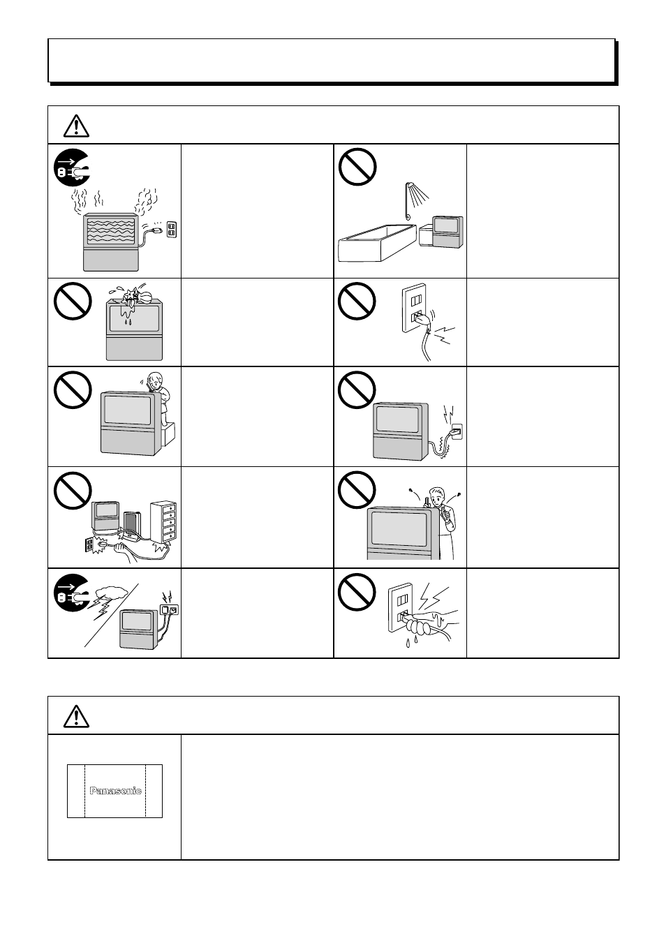 Warnings and cautions, Warnings, Cautions | Panasonic TX-47P600X User Manual | Page 4 / 44