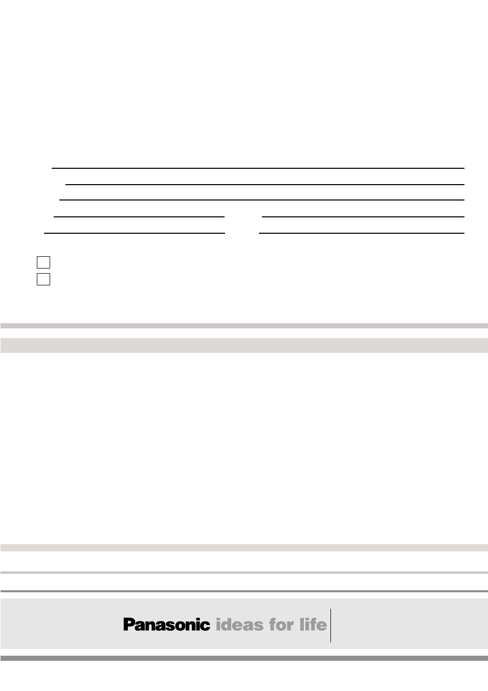 Faxback registration form, Business solutions | Panasonic Presentation Solutions User Manual | Page 2 / 2