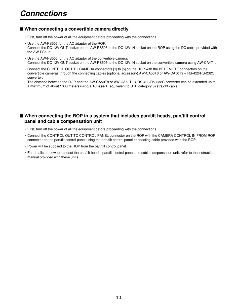 Connections | Panasonic AWCB400N User Manual | Page 10 / 24