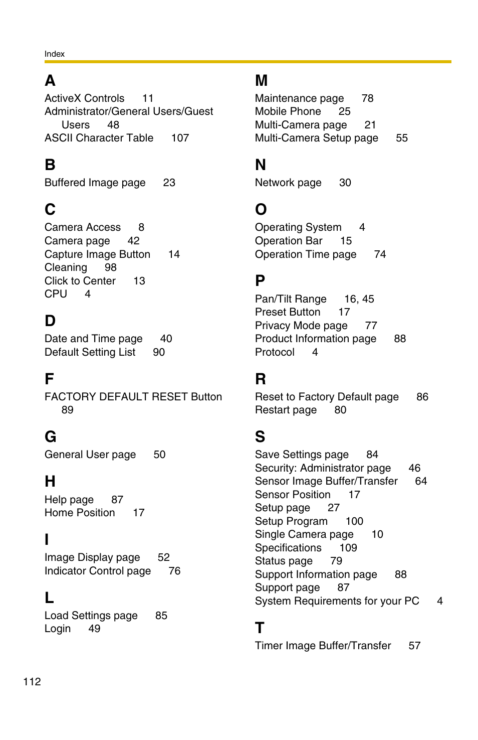 Panasonic BL-C30A User Manual | Page 112 / 114