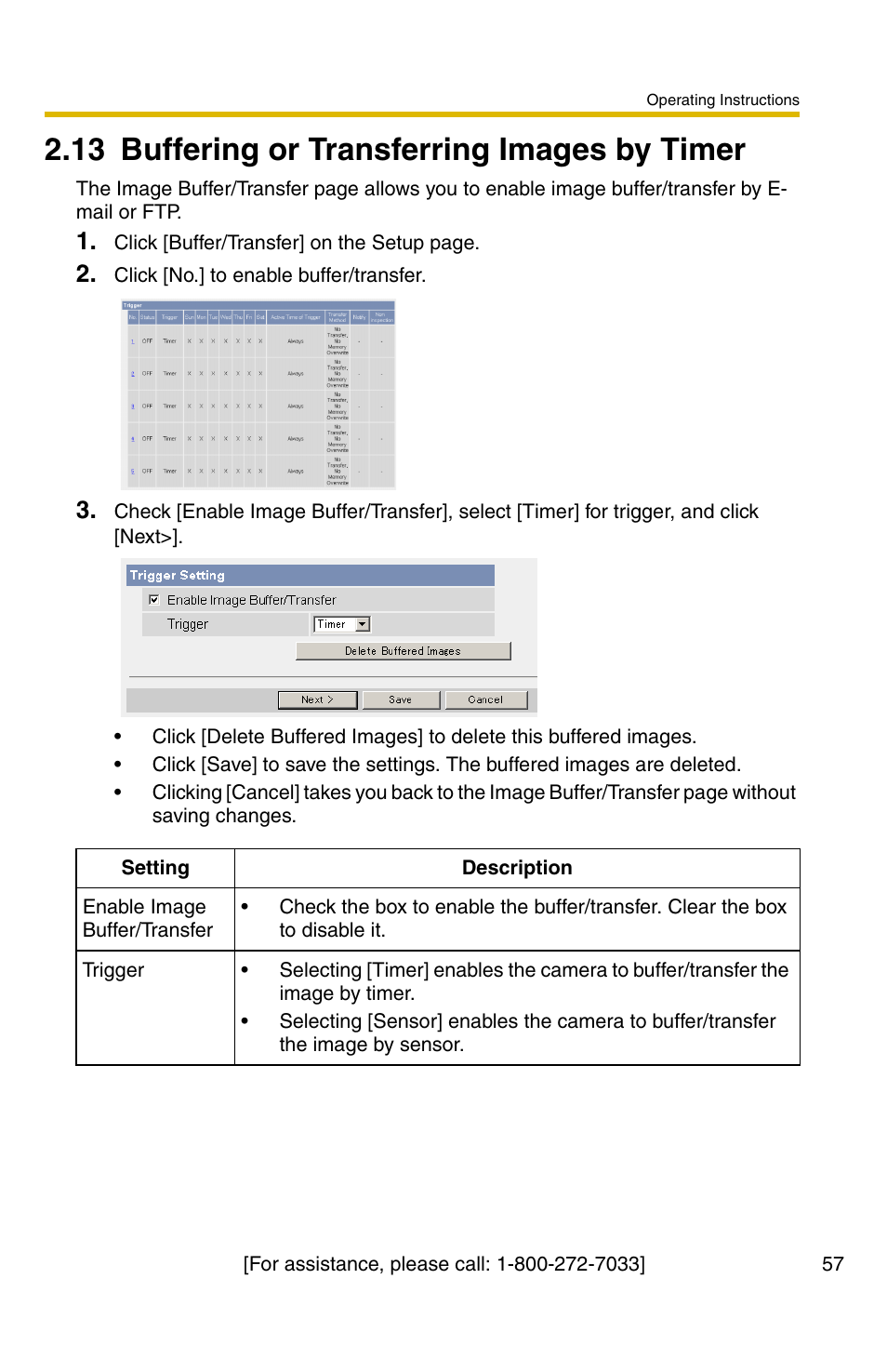 13 buffering or transferring images by timer, Ge 57, 57 or p | 57 o | Panasonic BL-C30A User Manual | Page 57 / 114