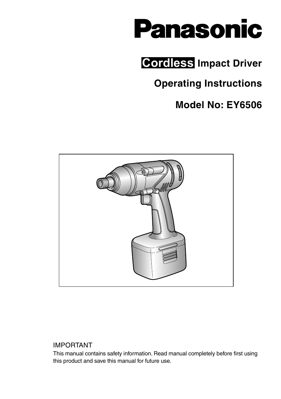 Panasonic EY6506 User Manual | 12 pages