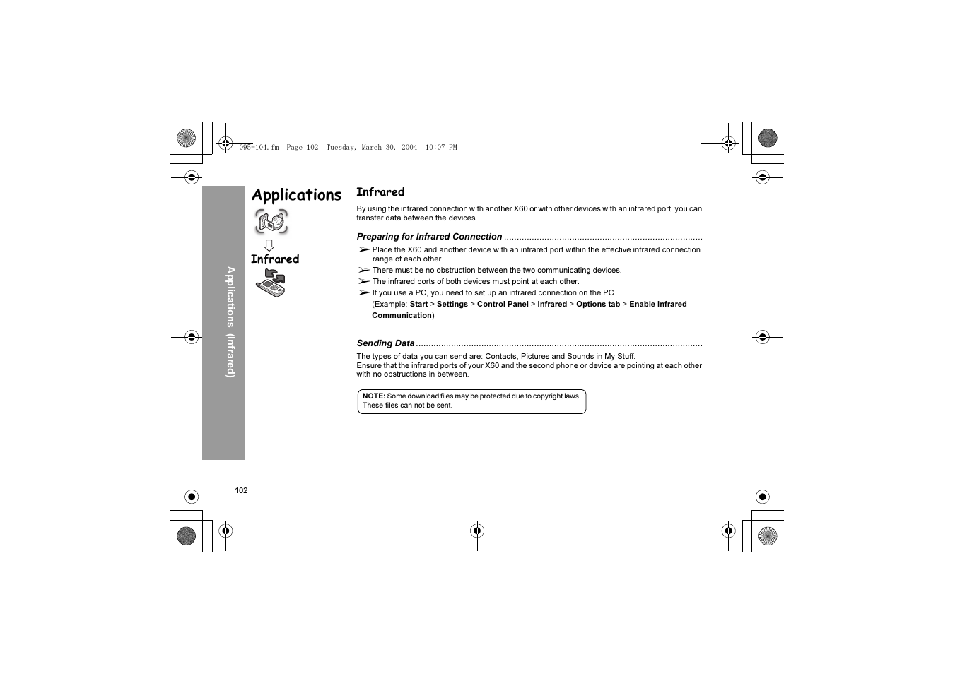 Applications | Panasonic X60 User Manual | Page 104 / 140