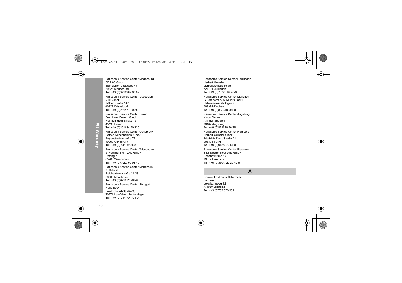 Panasonic X60 User Manual | Page 132 / 140