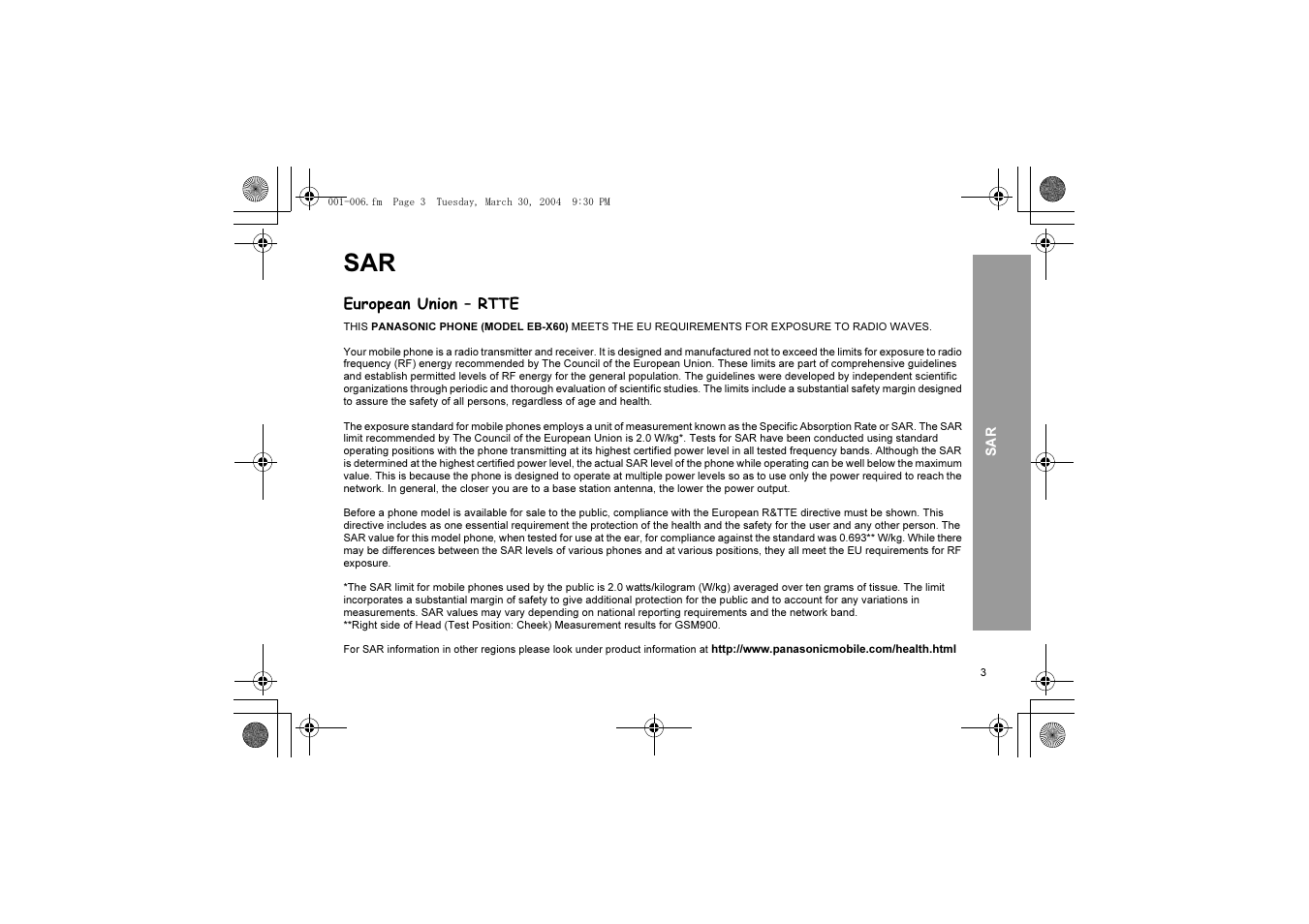 Panasonic X60 User Manual | Page 5 / 140