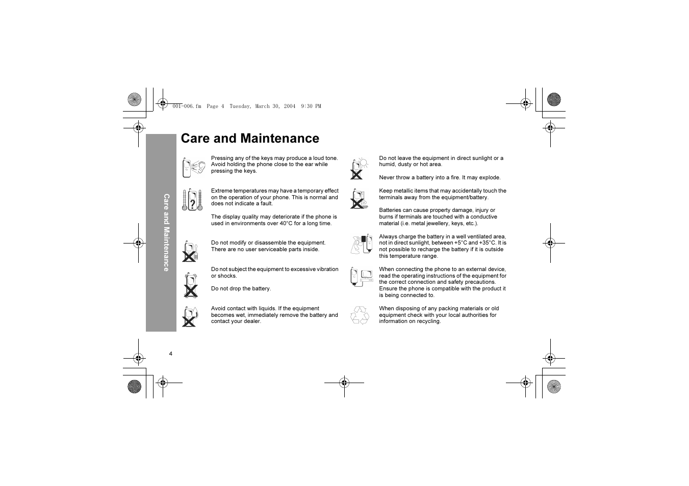 Care and maintenance | Panasonic X60 User Manual | Page 6 / 140