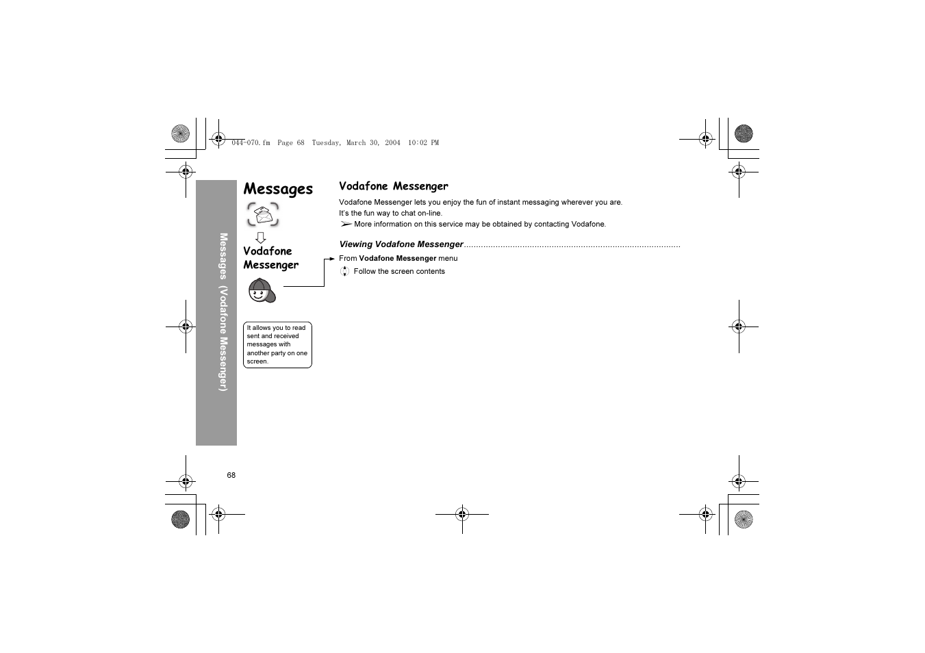 Messages | Panasonic X60 User Manual | Page 70 / 140