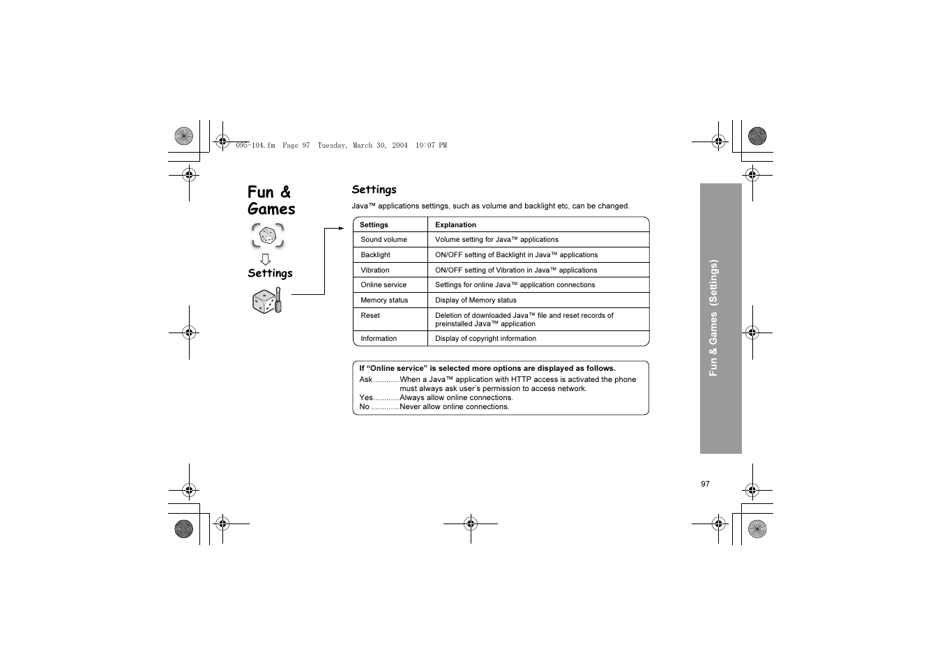 Fun & games | Panasonic X60 User Manual | Page 99 / 140