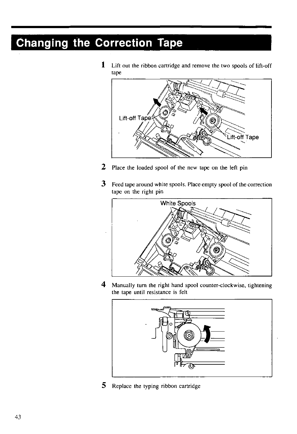 Changing the correction tape | Panasonic KX-E2000 User Manual | Page 50 / 63