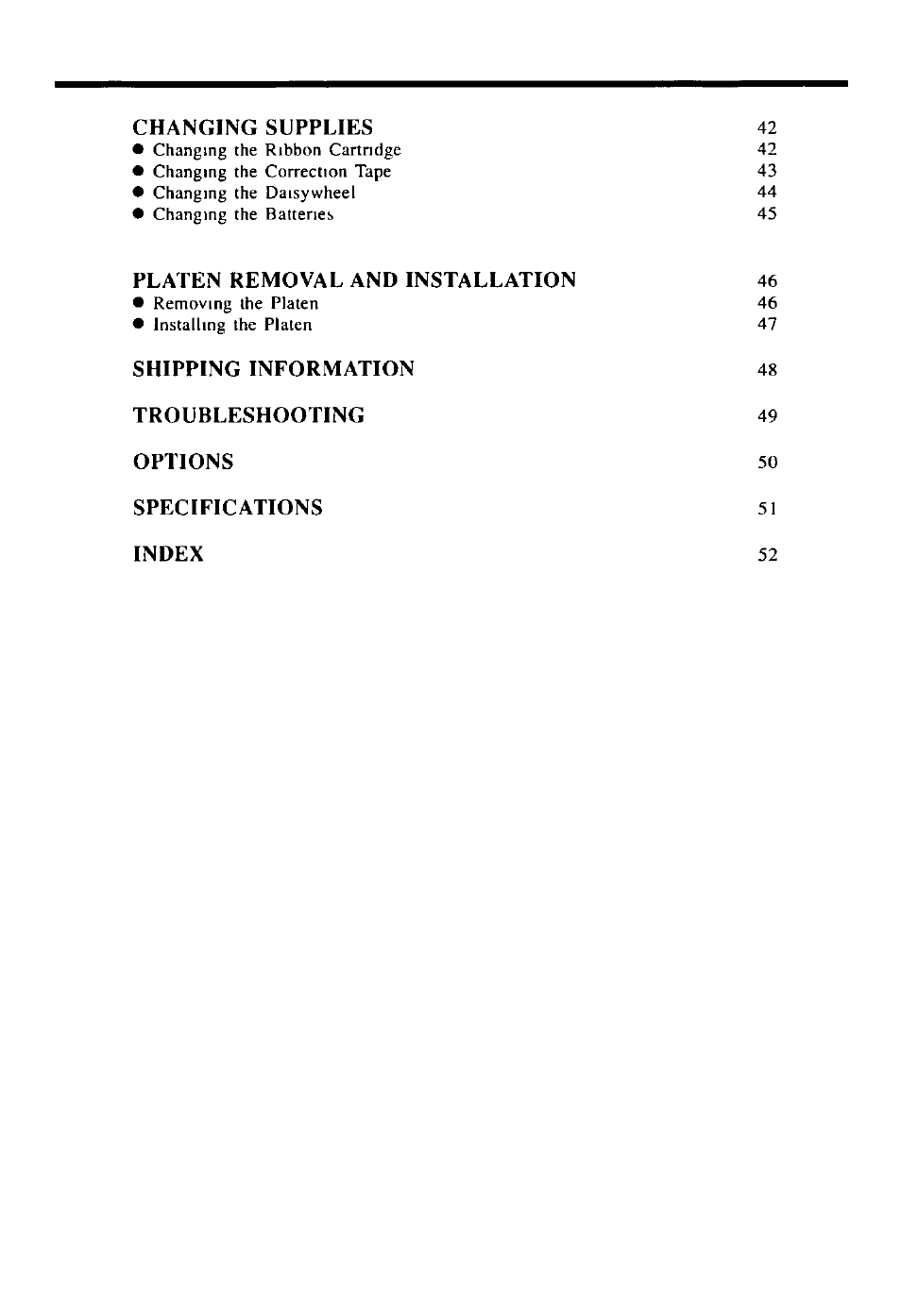 Changing supplies, Platen removal and installation | Panasonic KX-E2000 User Manual | Page 7 / 63