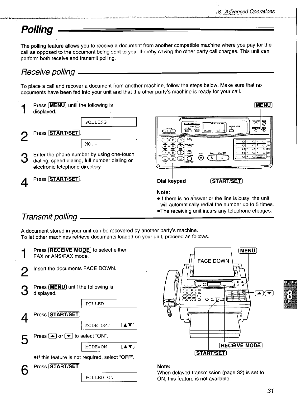 Polling | Panasonic KXF1100 User Manual | Page 31 / 84