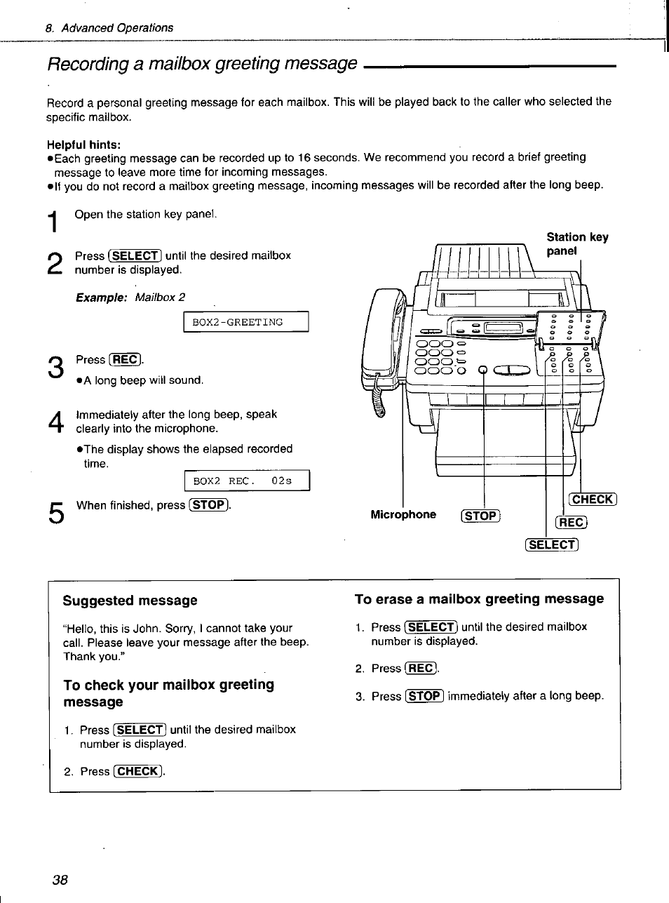 Panasonic KXF1100 User Manual | Page 38 / 84