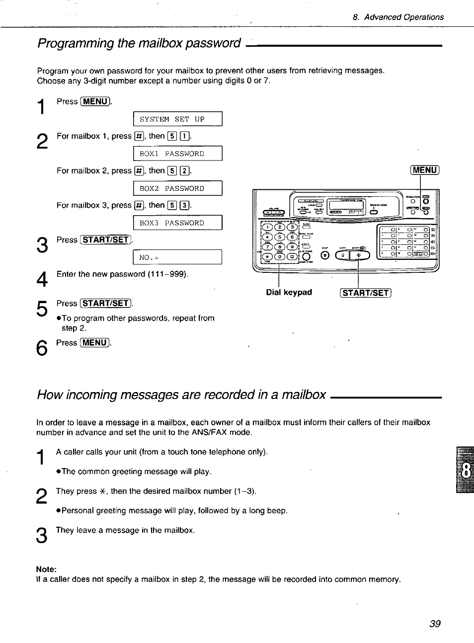 Panasonic KXF1100 User Manual | Page 39 / 84