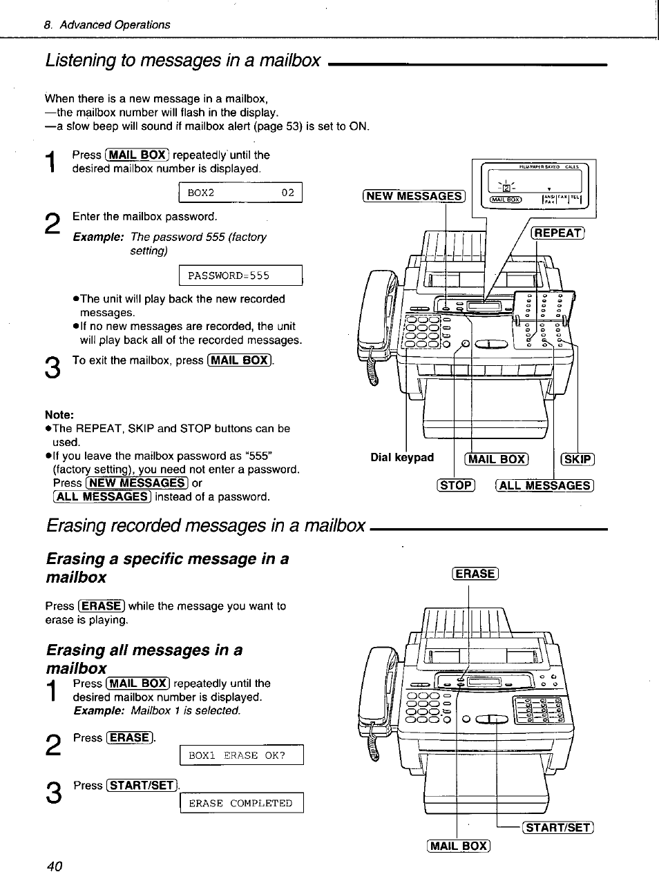 Panasonic KXF1100 User Manual | Page 40 / 84