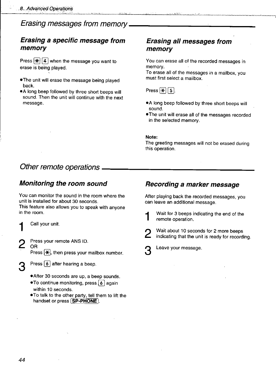 Panasonic KXF1100 User Manual | Page 44 / 84