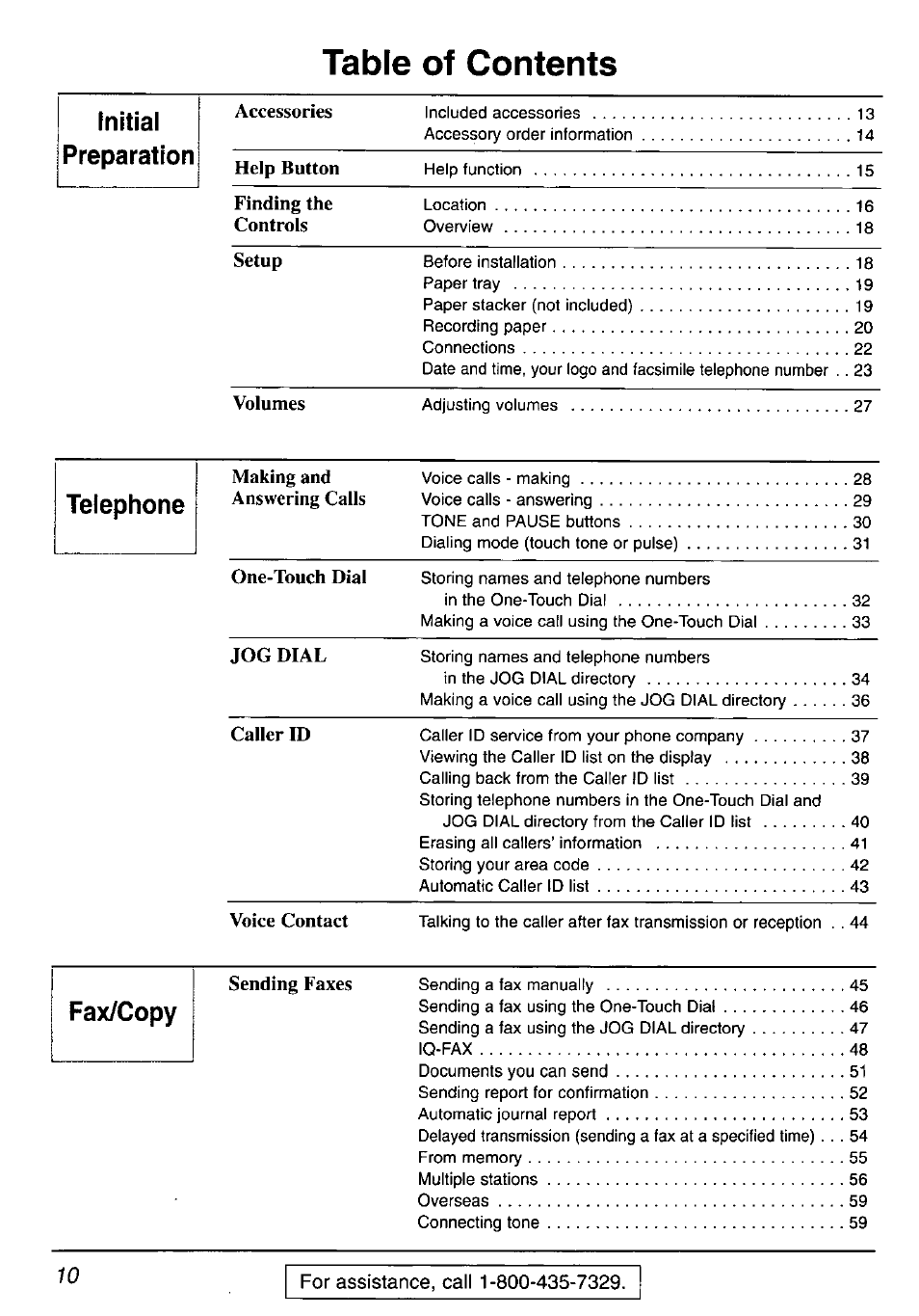 Panasonic KX-FP105 User Manual | Page 10 / 112