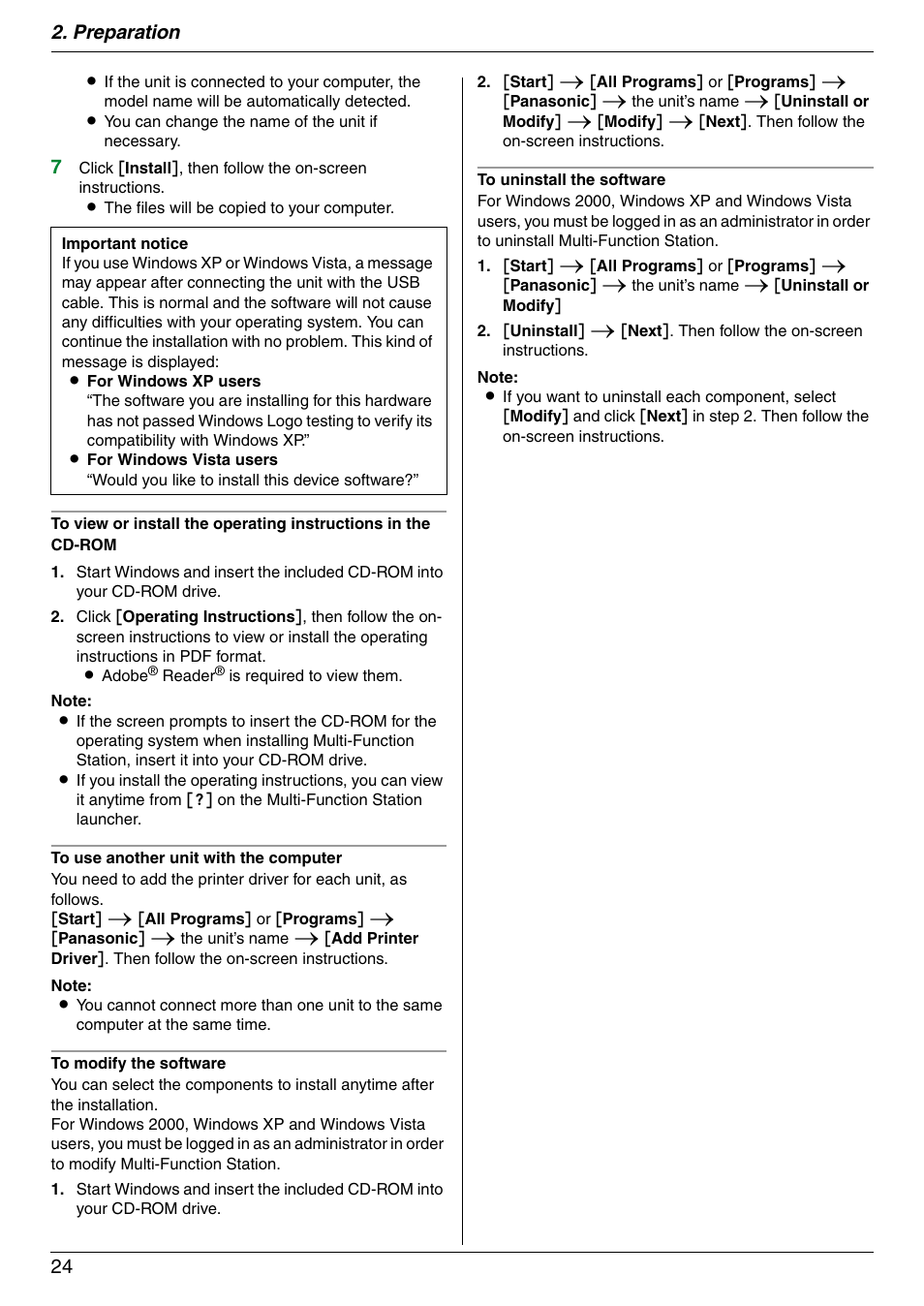 Preparation 24 | Panasonic KX-MB772CX User Manual | Page 24 / 88