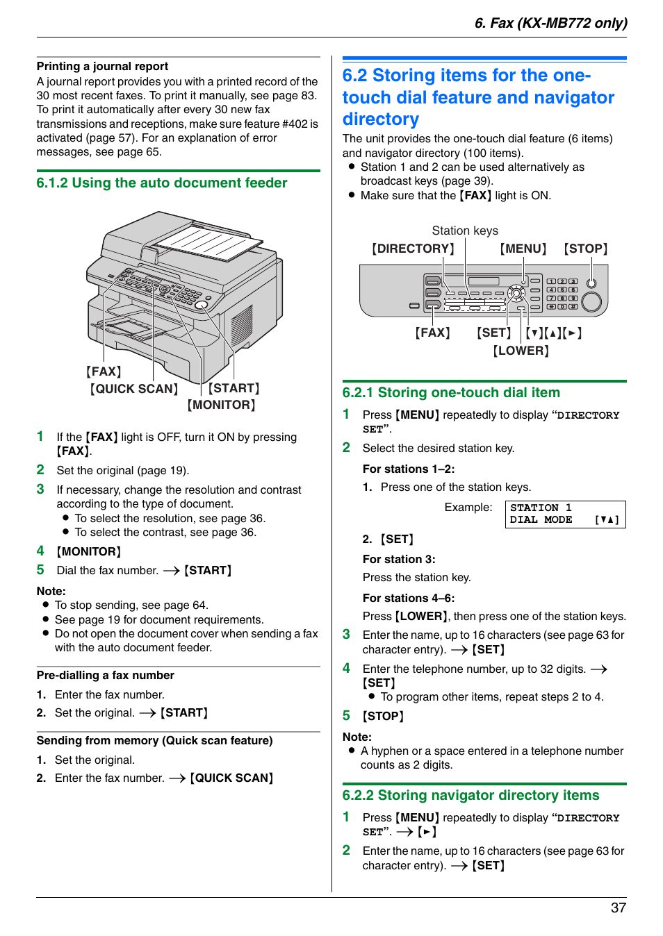 Panasonic KX-MB772CX User Manual | Page 37 / 88