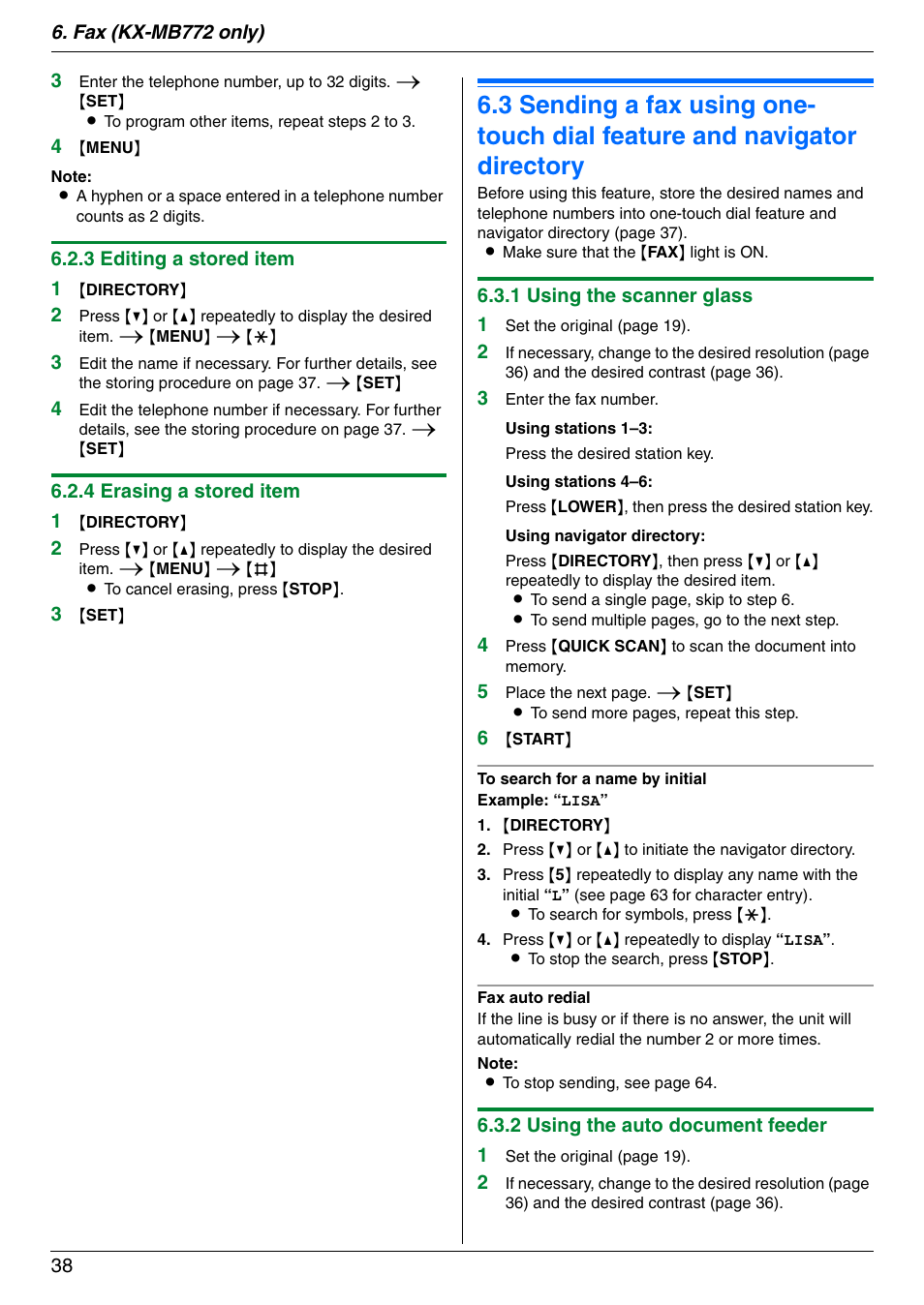 Panasonic KX-MB772CX User Manual | Page 38 / 88