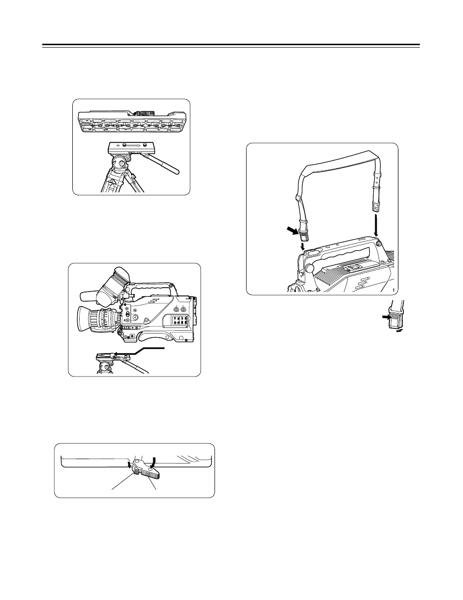 Mounting the unit on a tripod, Detaching the unit from the tripod attachment, Attaching the viewfinder and microphone | Attaching the shoulder belt (optional accessory), Preparation | Panasonic AG-DVC200 User Manual | Page 13 / 44