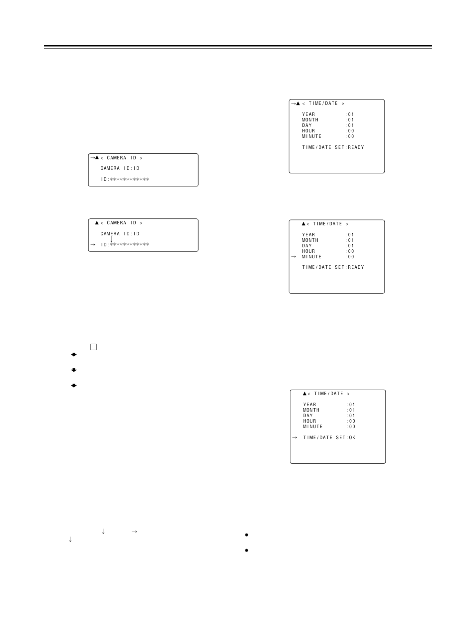 Setting the camera id, Setting the date and time, Preparation | Panasonic AG-DVC200 User Manual | Page 14 / 44