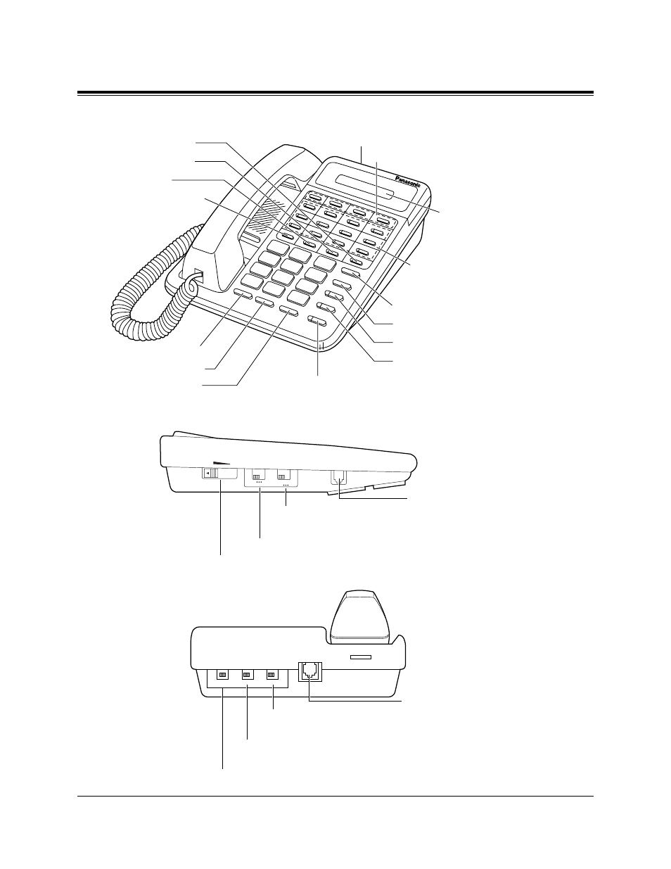 1 configuration, Kx-t7030, Side view> <back view | Panasonic KX-TA624 User Manual | Page 16 / 214