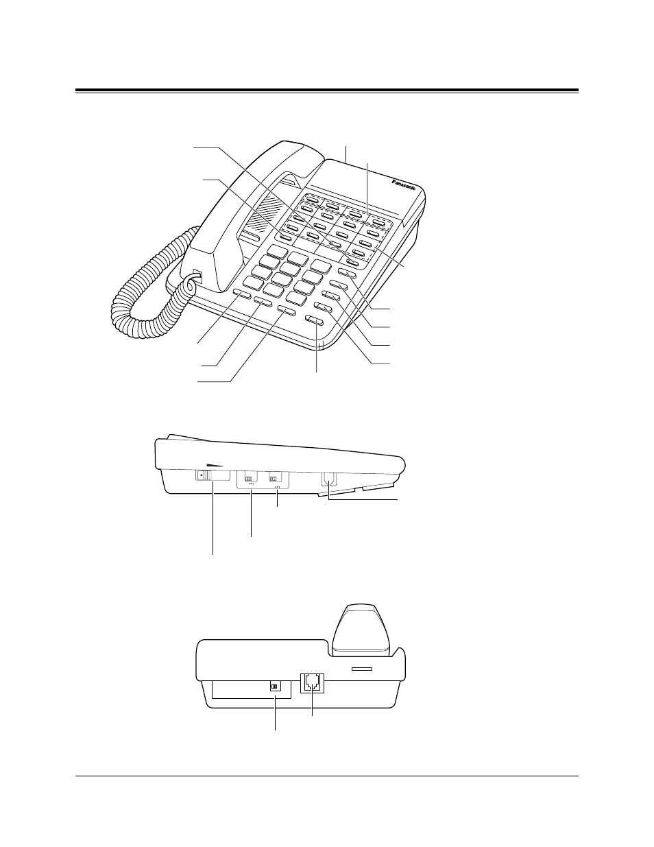 1 configuration, Kx-t7050, Side view> <back view | Panasonic KX-TA624 User Manual | Page 18 / 214